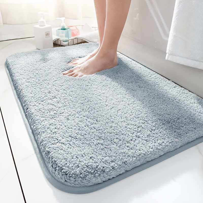 

Soft Absorbent Bath Mat, Non-slip Washroom Door Mat, Plush Bedroom Living Room Extended Rug, Knit Weave Polyester Bath Rug With Backing, 720gsm, 3cm