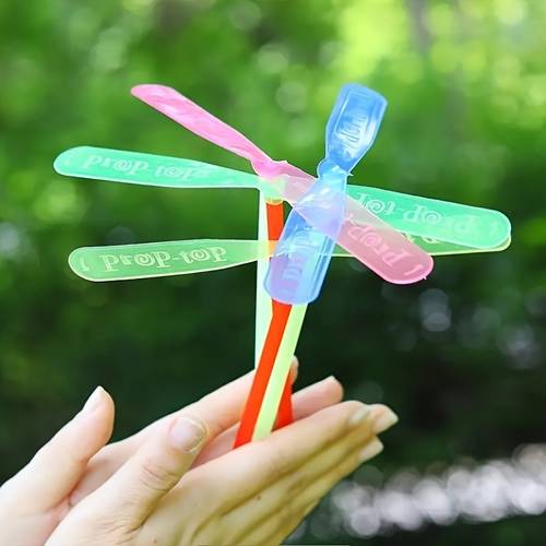 12 24 48pcs mixed classic toy hand rubbed flying plastic bamboo dragonfly easy to assemble colored party favors portable educational great for parties and outdoor play