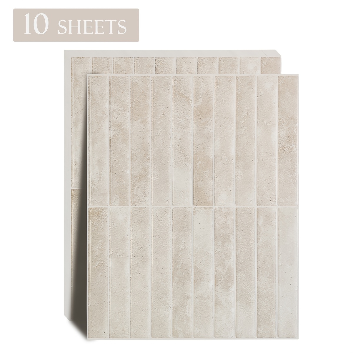 Image of 1/10 Sheets Shinyhome Self-adhesive Beige , Peel And Stick Kitchen Backsplash For Bathroom Walls, Waterproof Oil-proof Easy To Clean, Cuttable Removable Diy Wall Decor