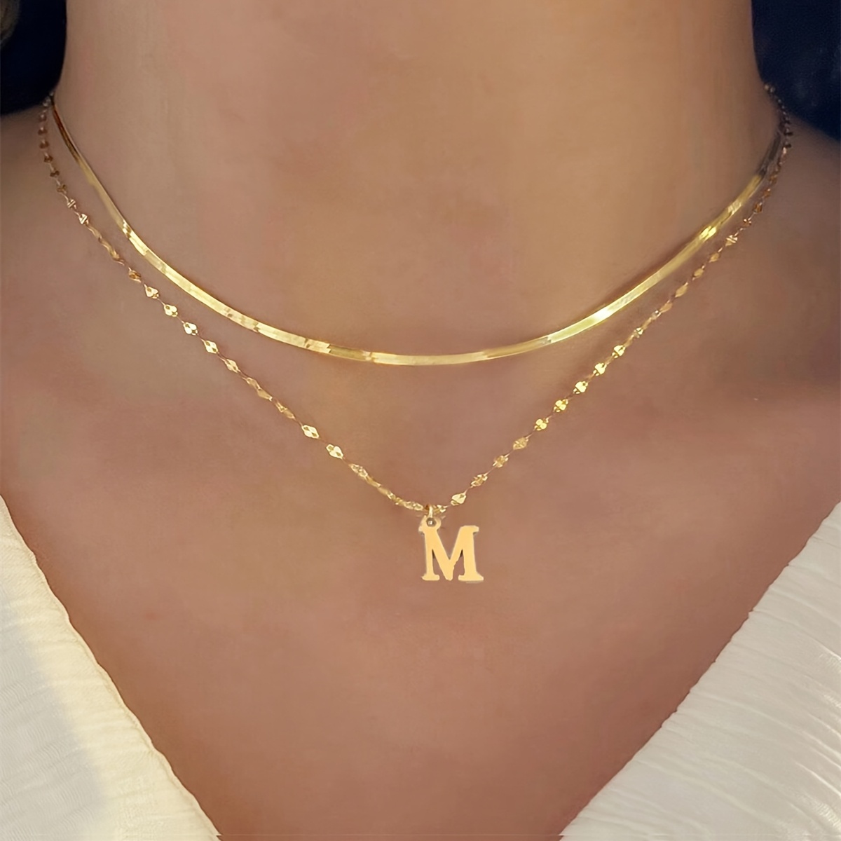 TEMU Western Cross-border Jewelry Fashion Metal Knife Chain Letter A-z Random Pendant Necklace Individual Necklace Necklace