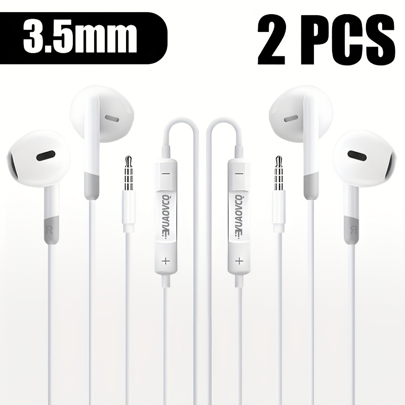 TEMU YUAOVCQ 1/2 piezas Auriculares In-Ear con Jack de 3.5mm, Auriculares In-Ear con Cable para Teléfono Móvil, Auriculares con Cable para de Voz,
