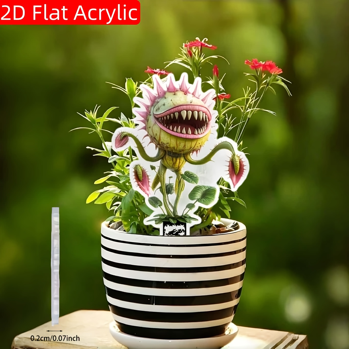 TEMU 2d Flat - 【2d Flat】 2d Flat - [2d Flat] 2d Flat Printing, 1pc Fun Exotic Floral Pattern, Suitable For Flower Pots, Lawns, And Garden Windproof