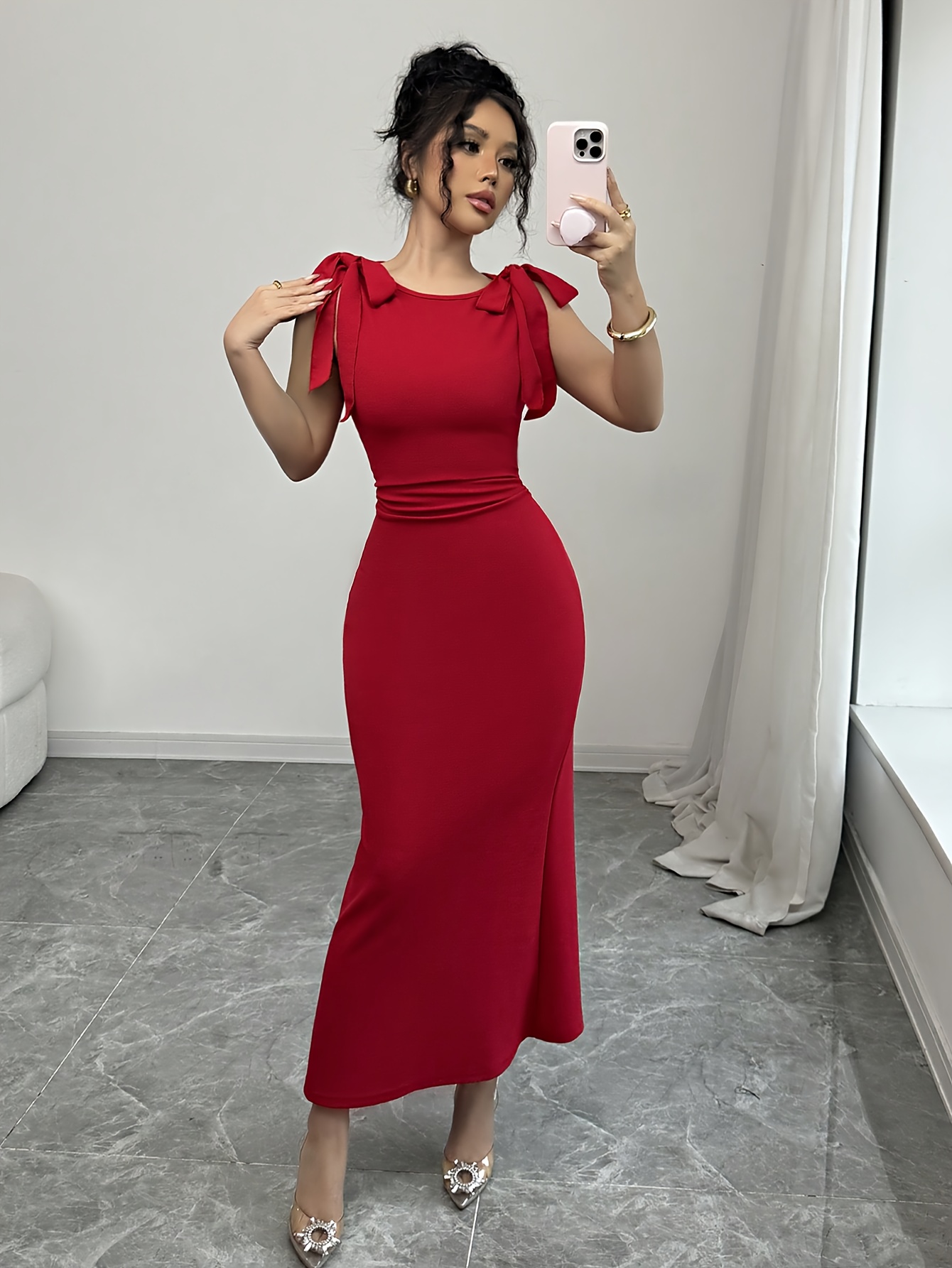 flared dress style crossword clue Red Color Fully Flared Anarkali Gown with Dupatta main image 1