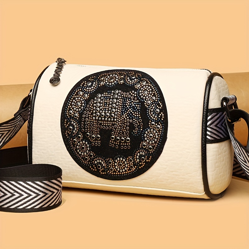 

Versatile Wide Shoulder Strap Cylindrical Bag, Women' Commuting Bag, Fashionable Pillow Bag