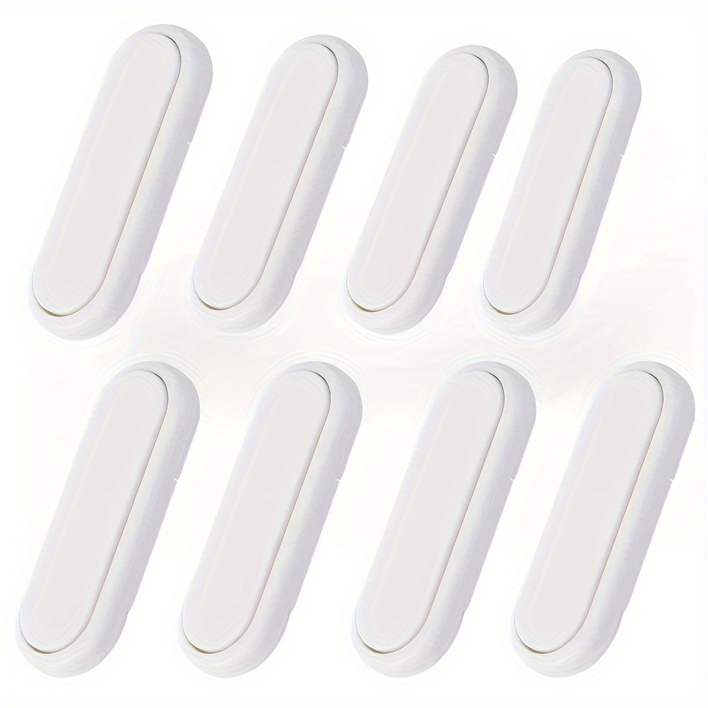 

8pcs Safety Locks - White, Plastic Cabinet & Drawer Latches With Strong Adhesive Tape For Refrigerators And Cupboards