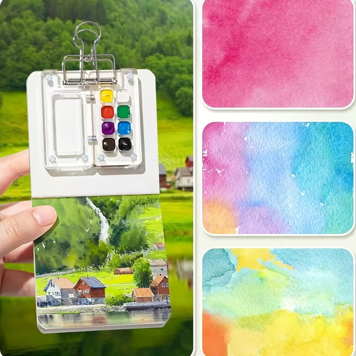 

Transparent Mini Watercolor Palette Set, Detachable Travel Watercolor Kit, Suitable For Outdoor And Travel Use