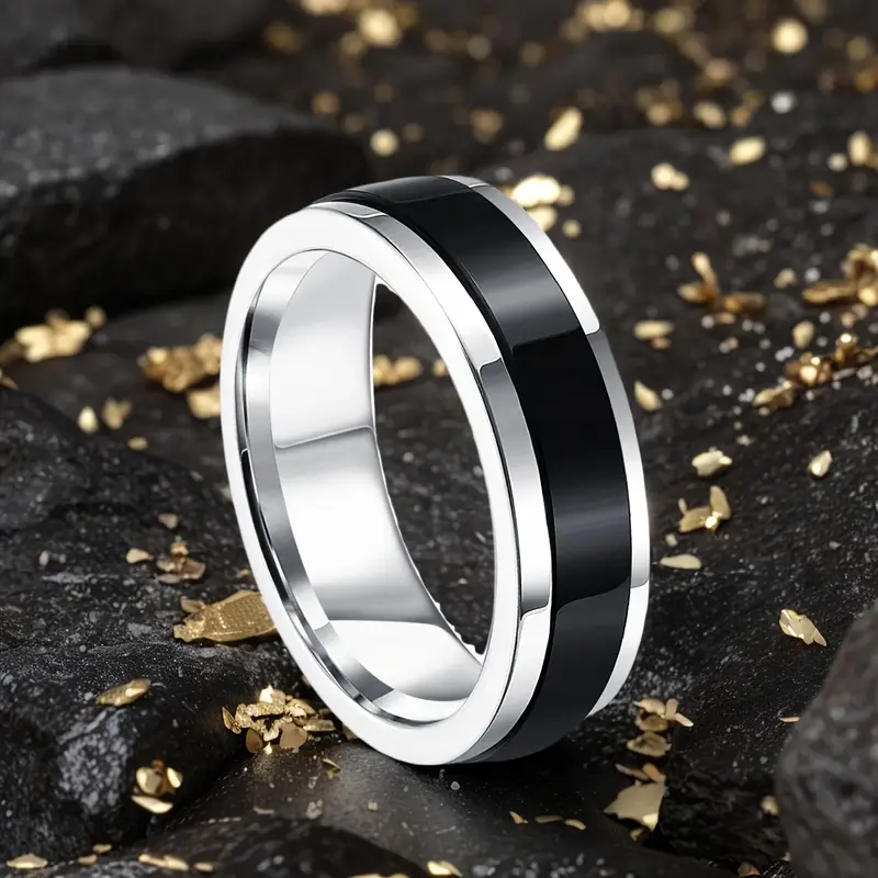 3pcs fidget rings for anxiety 316l stainless steel spinner ring relaxing design 316l with metallic for teenager and teenager for teenager Product details 1