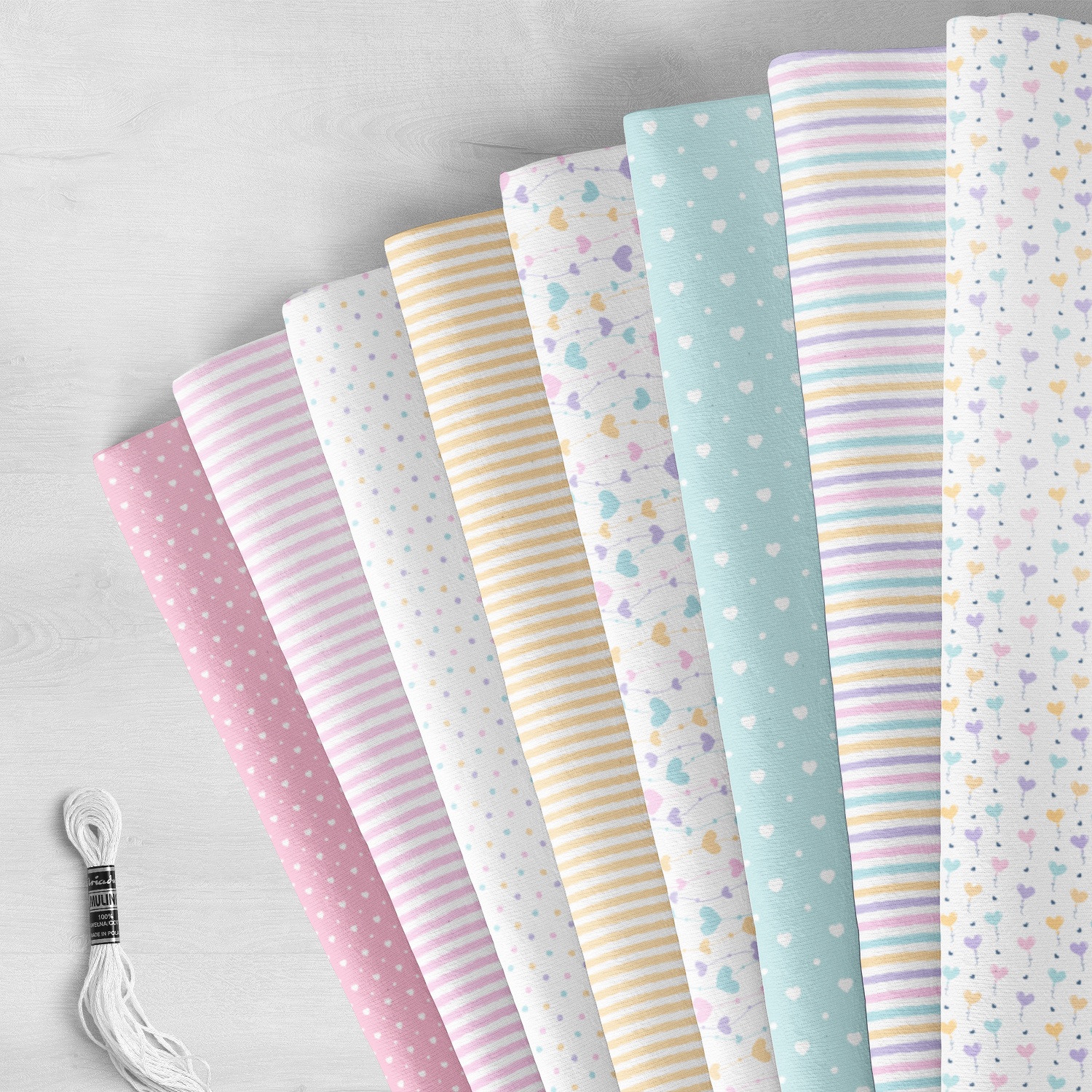 TEMU 8pcs/set 7.87x7.87inch (20x20cm) Sweet Fabric Bundle, Polyester Handicraft Home Textile Sewing Spring And Summer, Travel, Wallet Making, Made Of