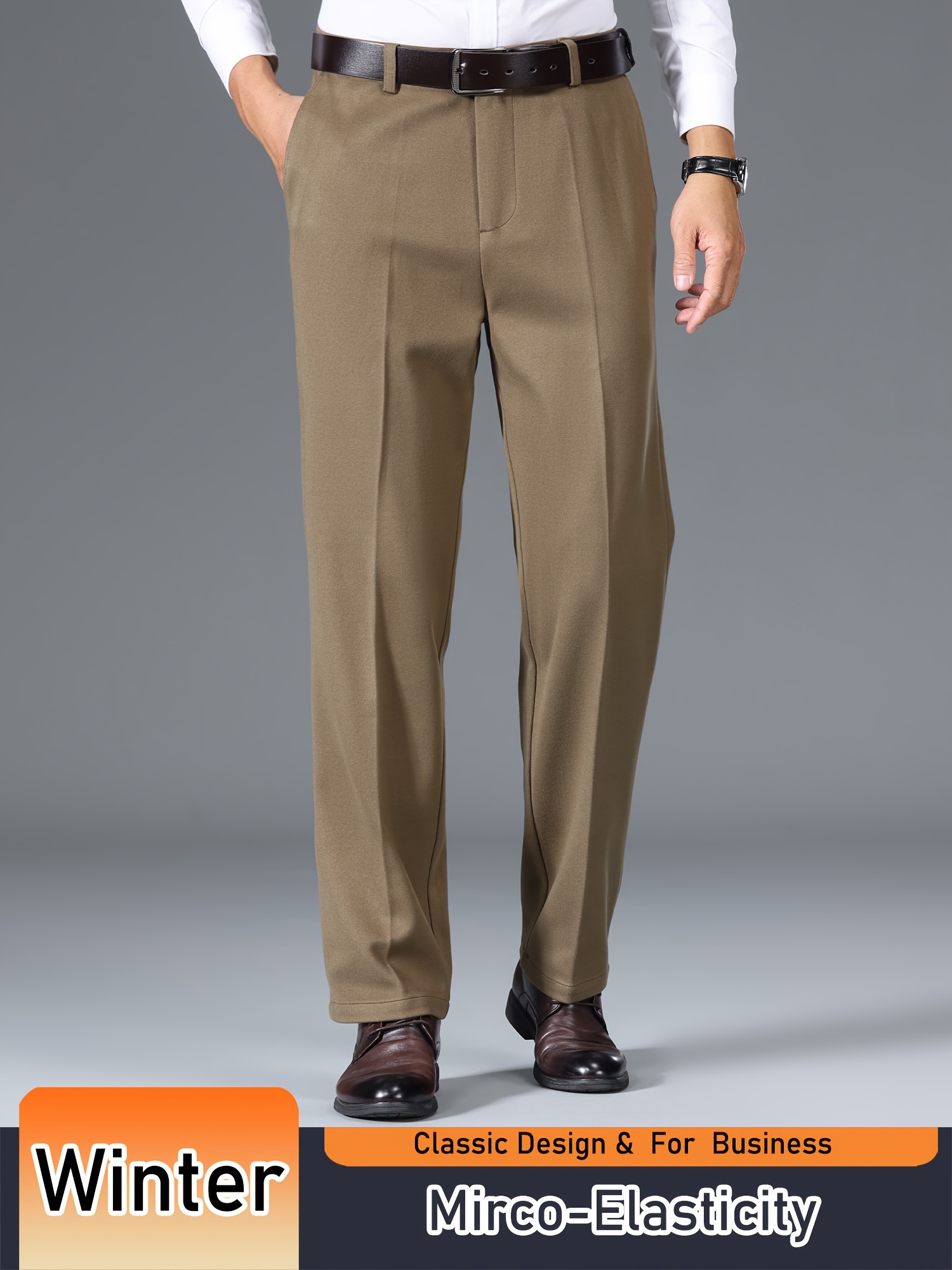 mens autumn winter heavyweight tweed solid color single - Temu