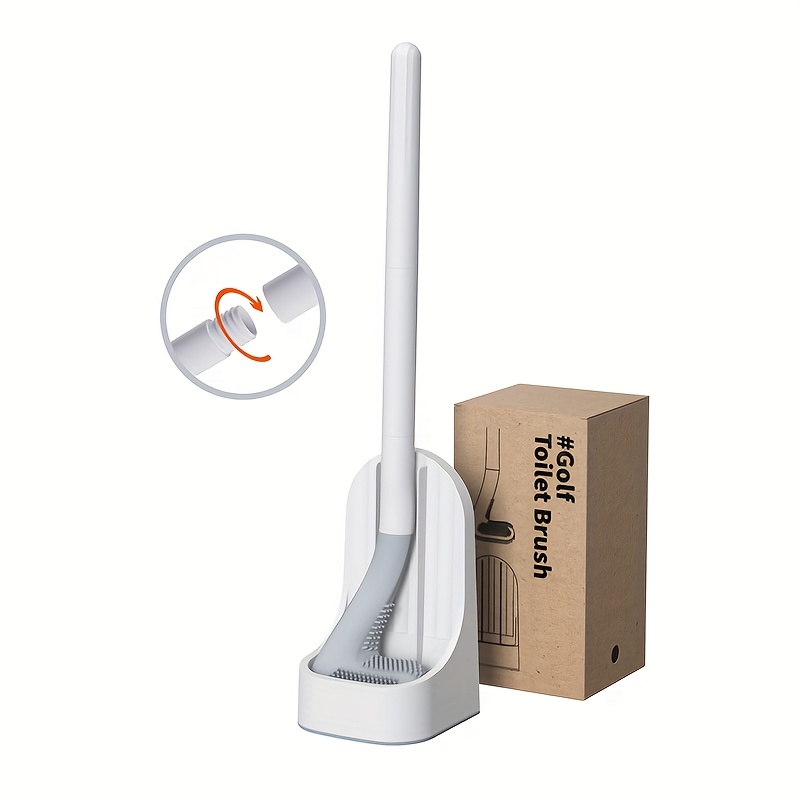 Toilet Brush With Removable Long Handle And Base, Soft No Dead Angle Toilet Cleaning Brush