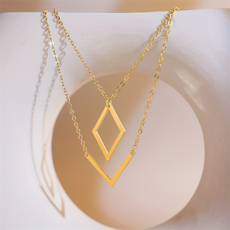 E-shop 1-teiliges Set Minimalistischer -förmiger Modischer Anhänger Halskette für Frauen, Exquisiter Kragenkettenschmuck, Schichtkette, Einfache Kette