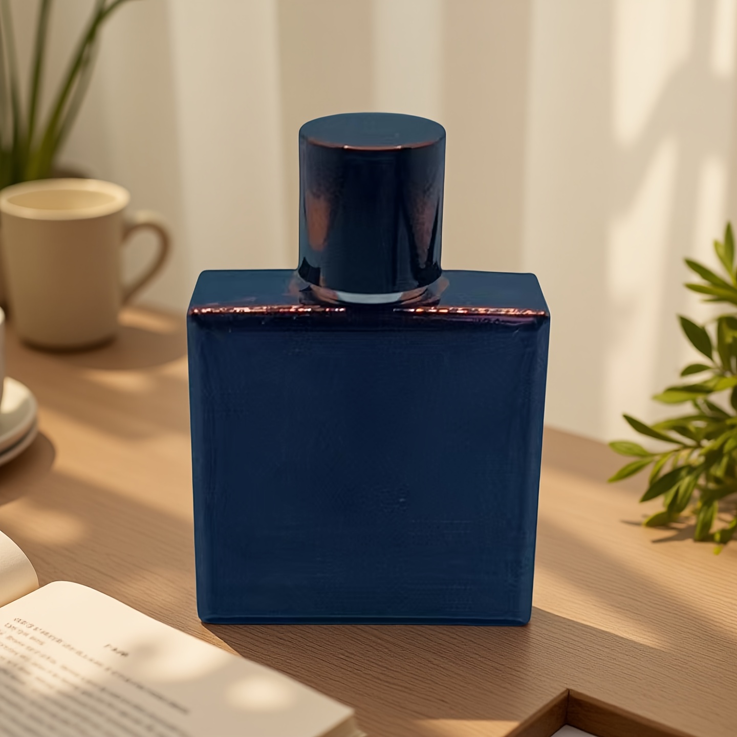 Square Glass Perfume Spray Bottles Dark Blue to Light  Gradient Refillable Fragrance Containers for Cologne