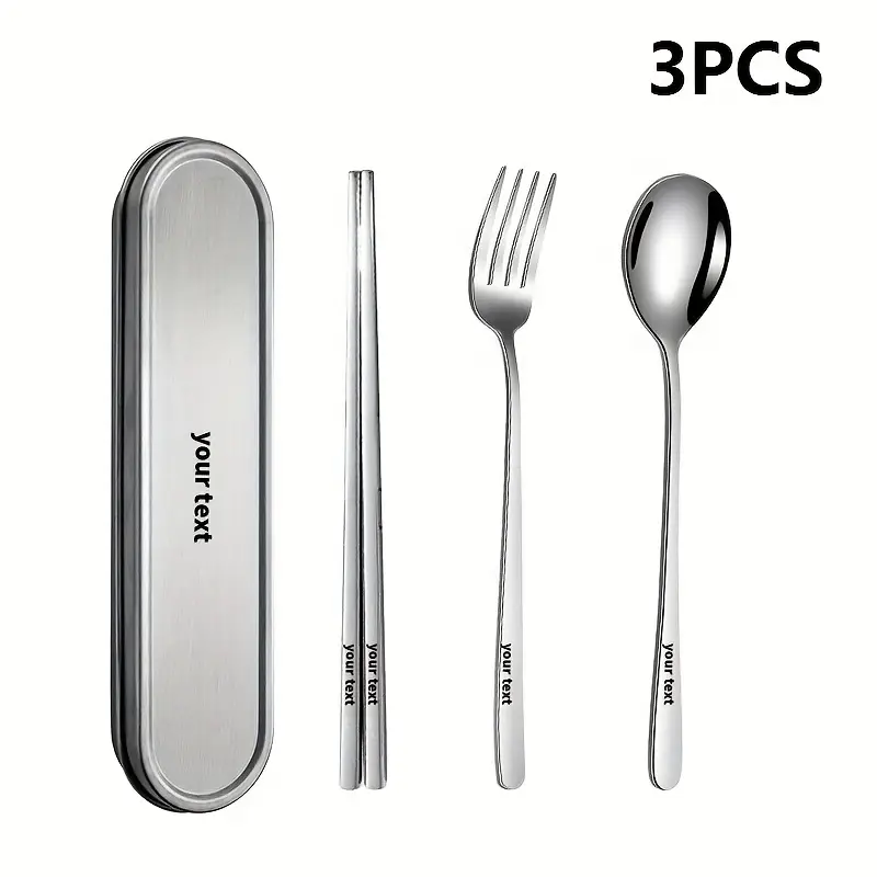 personalized customization 2 3 4pcs set of portable tableware with spoons chopsticks and stainless steel boxes suitable for outdoor picnics home kitchens and durable tableware Product details 2