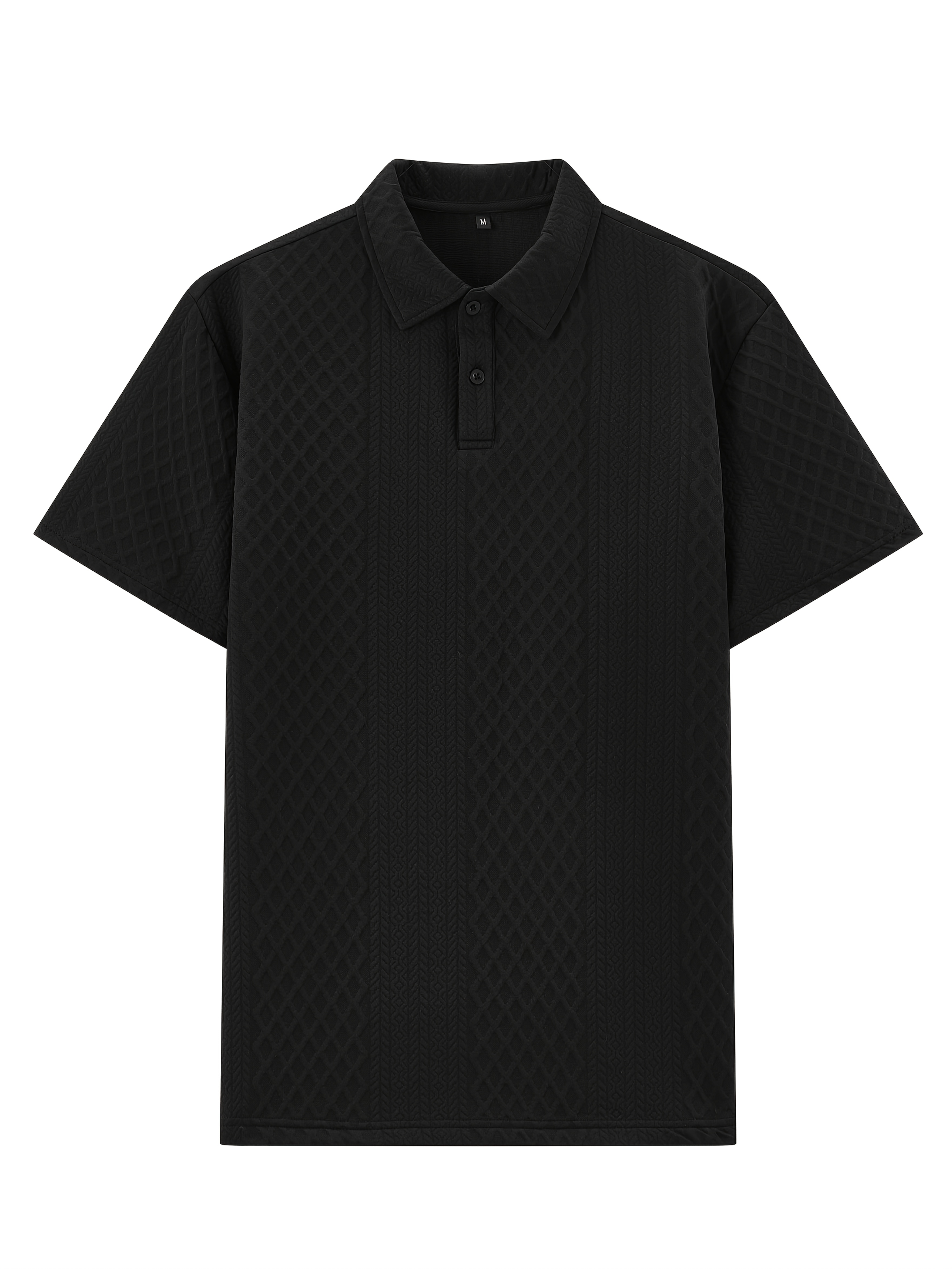 Men'S 2pcs Set: White Short Sleeve Button-Up Shirt & Drawstring Shorts - Breathable Jacquard Fabric, Loose Fit Casual Summer Outfit for Casual Attire, Everyday Clothing, Classic Collar Design, Comfortable Fit