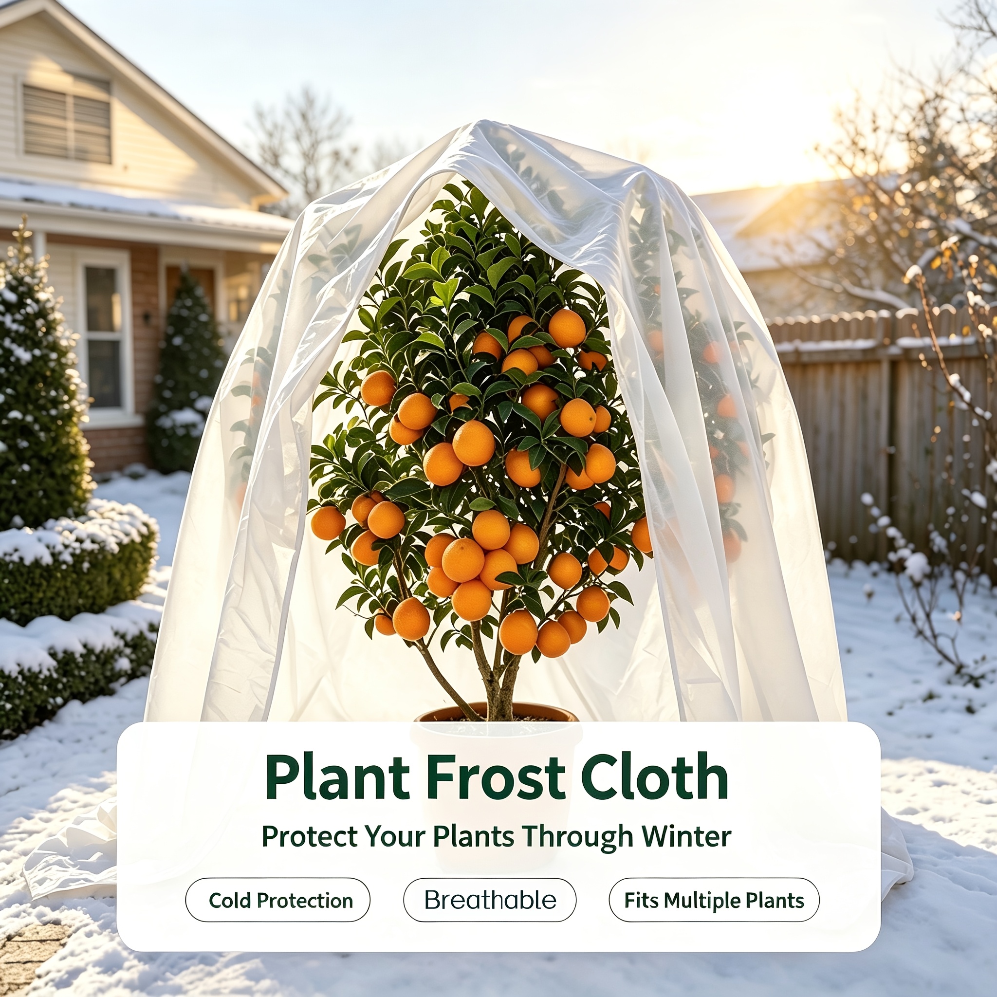 TEMU Universal Blanket For Outdoor Trees And Flower Beds | Protective Layer For Ice And Fog Weather, Insulation For Heat , Protects Against Animal