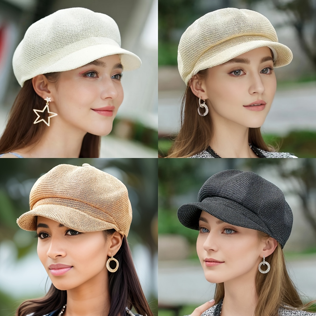 

Newsboy Caps Beret Hat Peaked Hat Octagonal Hat For Women Lightweight Breathable Simplicity Simplicity- For Daily Outings Block The Sun Shopping Hiking Holiday Travel
