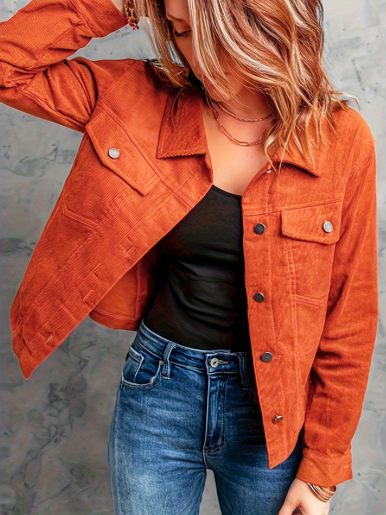 corduroy jacket women sold on Temu United States
