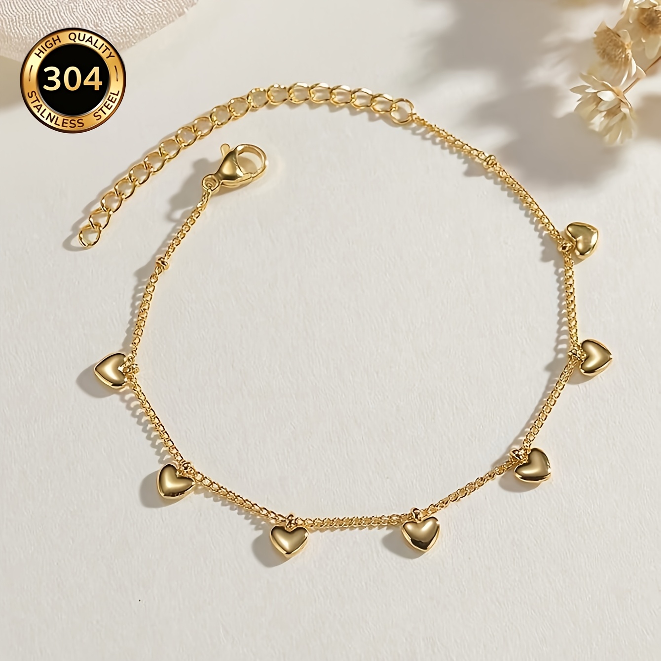 E-shop 1 Herzköpfiges, und hochwertiges Damenarmband-Accessoire aus Edelstahl, für den , Valentinstagsgeschenk