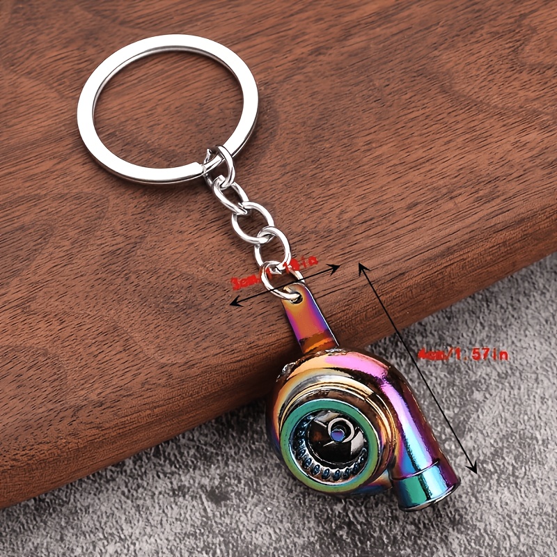 TEMU Men's Key Chain With Turbine Design, High-end Styling, Versatile And Elegant Bag Charm, Fashionable Men's Key Chain