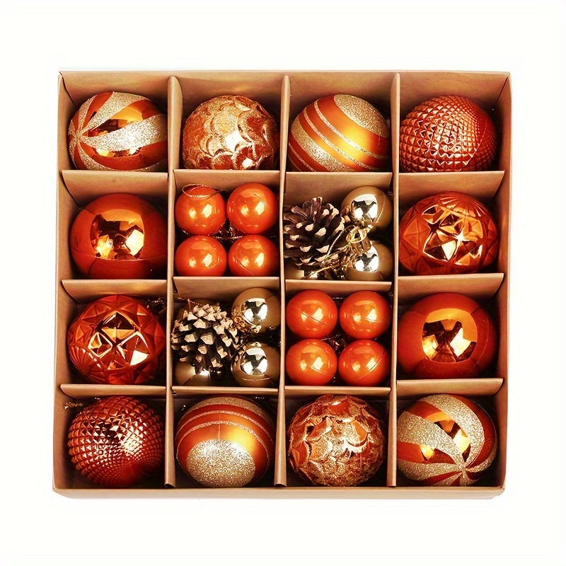 

42pcs Classic Christmas Ornament Set - Shatterproof Plastic Balls For Tree Decoration, & Party Decor Holiday Decorations