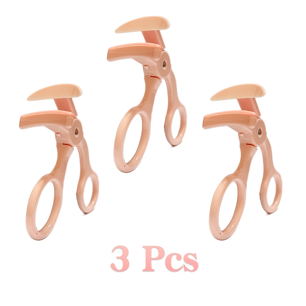 TEMU 3pcs Portable Eyelash Curler For Curls, Frameless Tooth Comb Style Wide-angle Sunflower Eyelash Curler, Ergonomic Handle For Long-lasting Hold,