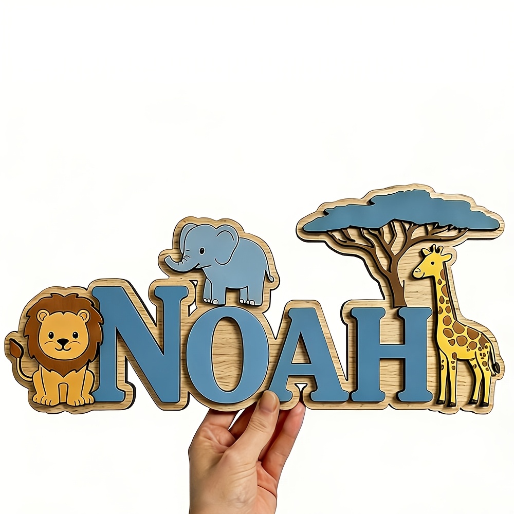 Custom Noah's Ark Jungle Themed Wooden Wall Decor