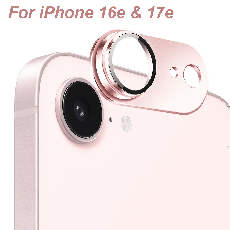 TEMU Camera Lens Protector For Iphone 17e And 16e | Metal Frame And 9h Tempered Glass | Full Coverage, Scratch-resistant, Strong And Case-friendly
