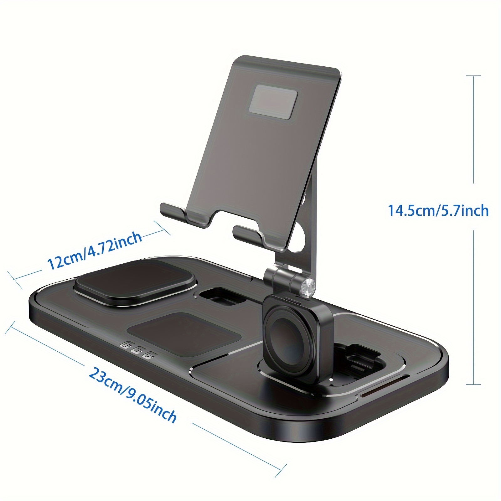Wireless Charger 4in for Charging Station for iPhone 15 Pro Max/14/13  Series Pro 2, iPad Stand, Watch Charger for iWatch Series, Wire