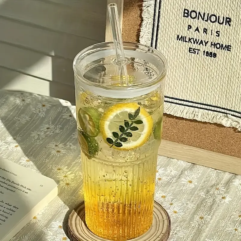 2 pack glass tumbler set with lids and straws 650ml leakproof reusable transparent drinkware for iced coffee smoothies ideal for office camping home use gift friendly Product details 6