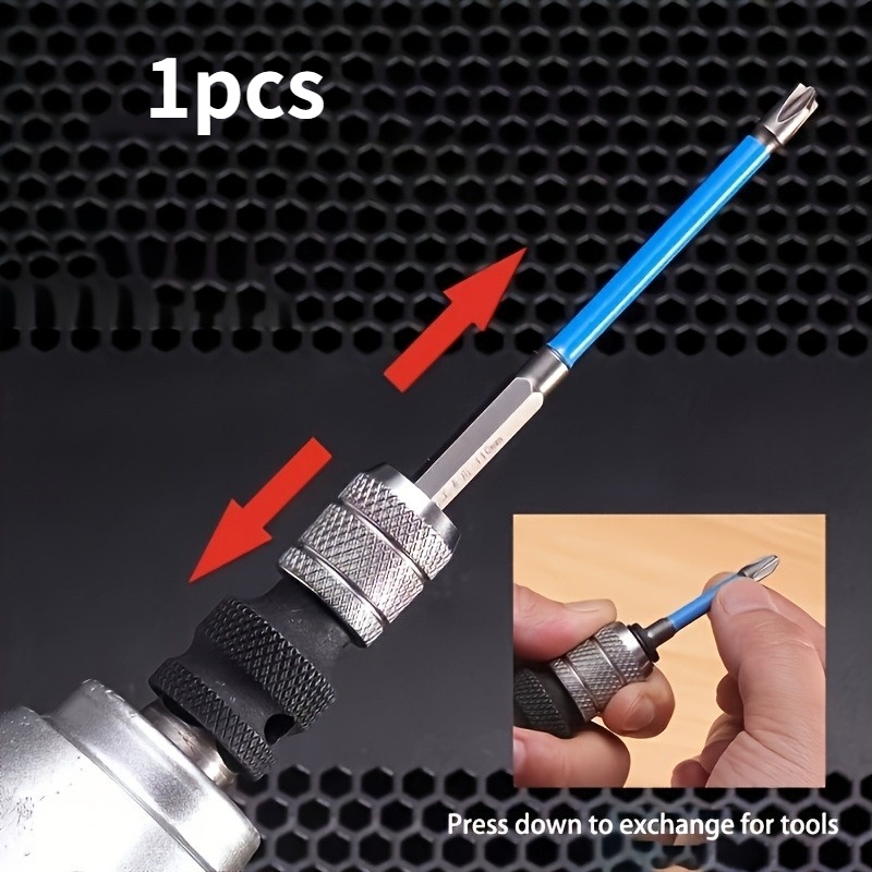 TEMU 1/2 Inch To 1/4 Inch Heavy-duty Impact Socket Adapter, Cr-mo With Strong Magnetic Bit Holder, Suitable For Impact Wrenches And Electric Drill
