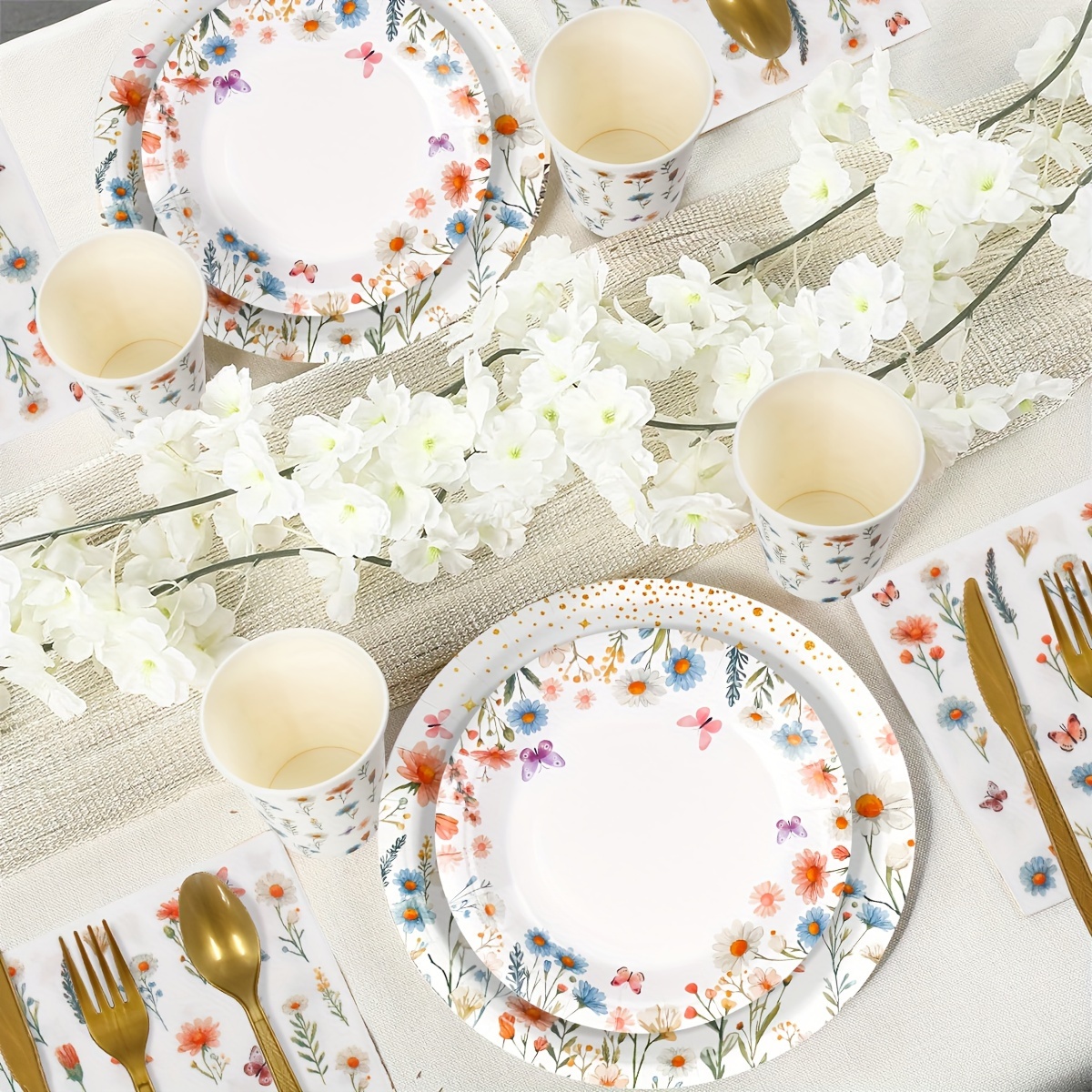 Fiesta Temática Miedo 173 Piezas De Tela De Araña De Halloween, Suministros Para Fiestas, Juego De Vajilla Desechable De Telaraña Blanca Que Sirve 24 Platos De Papel, Servilletas, Vasos, Manteles De Plástico