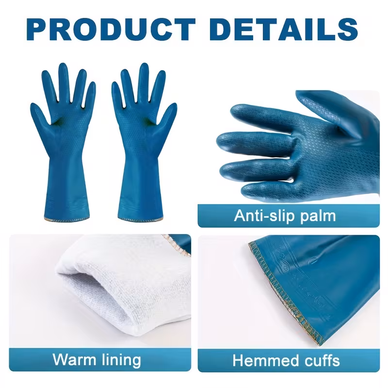kitchen gloves for dishwashing warm lined household laundry gloves for autumn and winter Product details 7