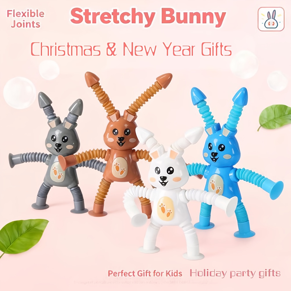 Stretchable Easter Bunny Pulling Tube Toy