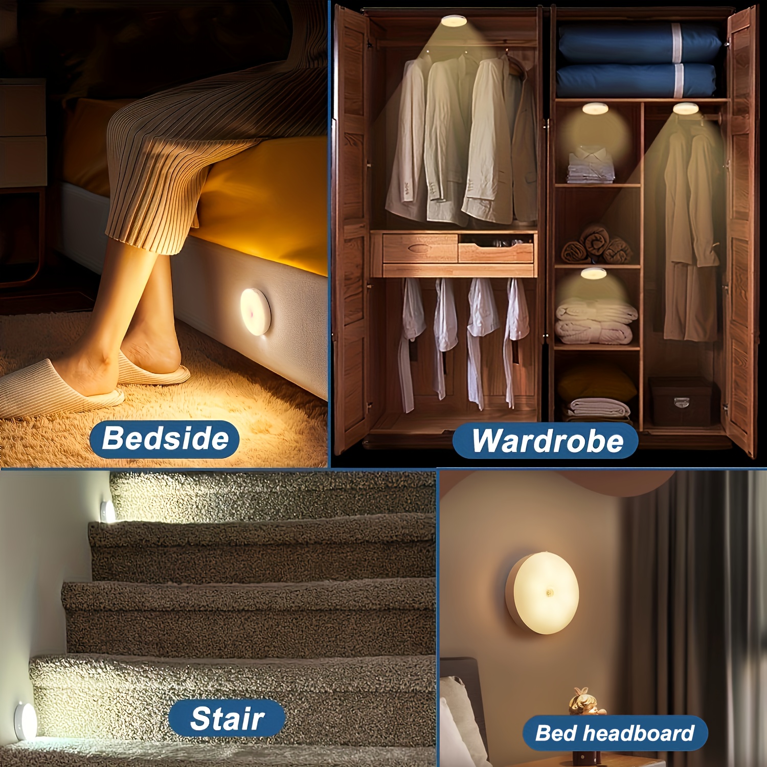 Sensor Inteligente de Luz LED Nocturna - Luz Dinámica para Pasillo, Armario, Dormitorio o Escalera - Colgable en Cualquier Lugar - Imagen 13