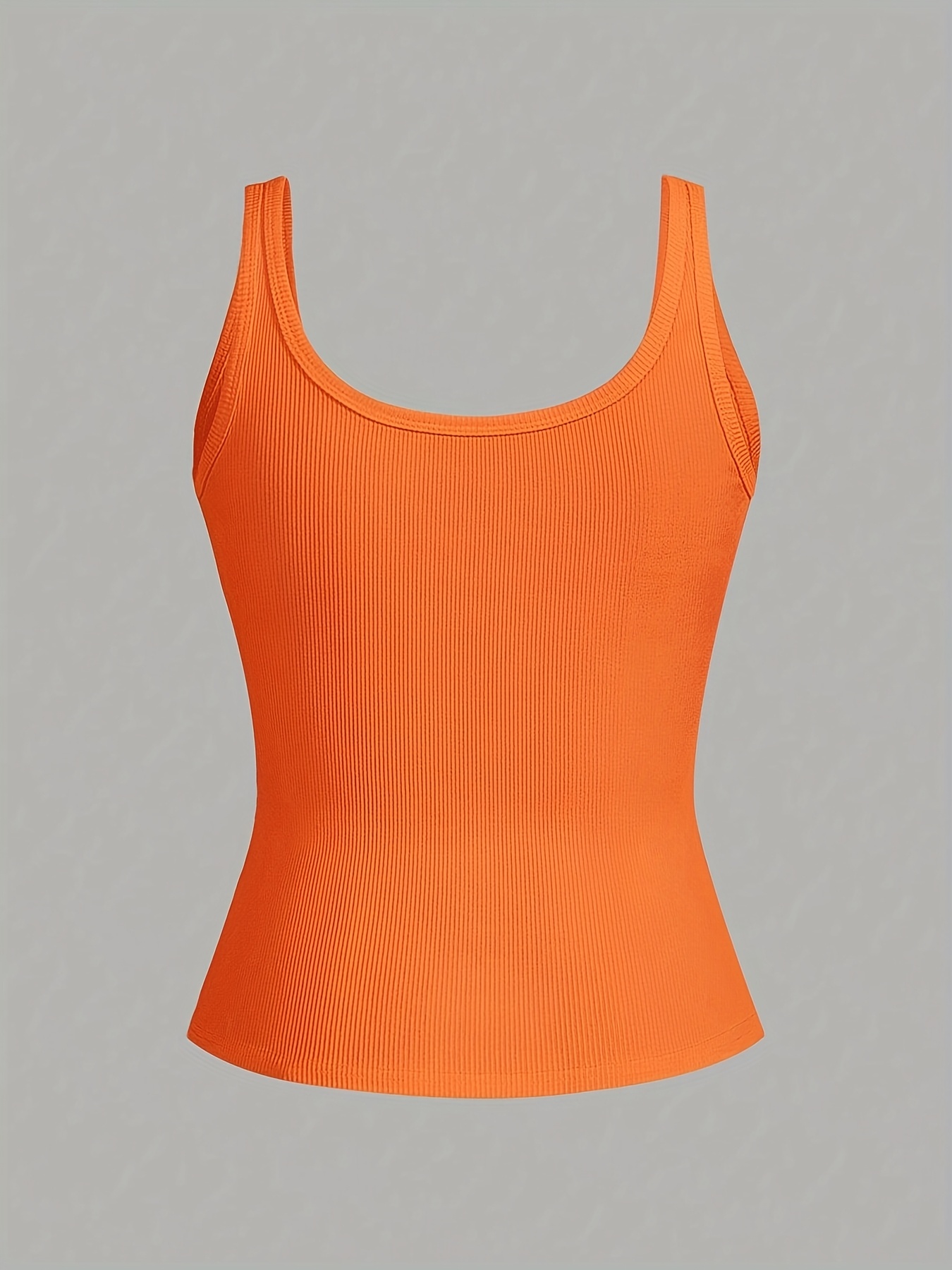 Women's Elegant U-Neck Cami Top - Black, Stretchy Polyester Blend, Sleeveless, Machine Washable, Form-Fitting, All-Season Wear, Casual Layering Piece | Formfitting Design | Plain Weave Top
