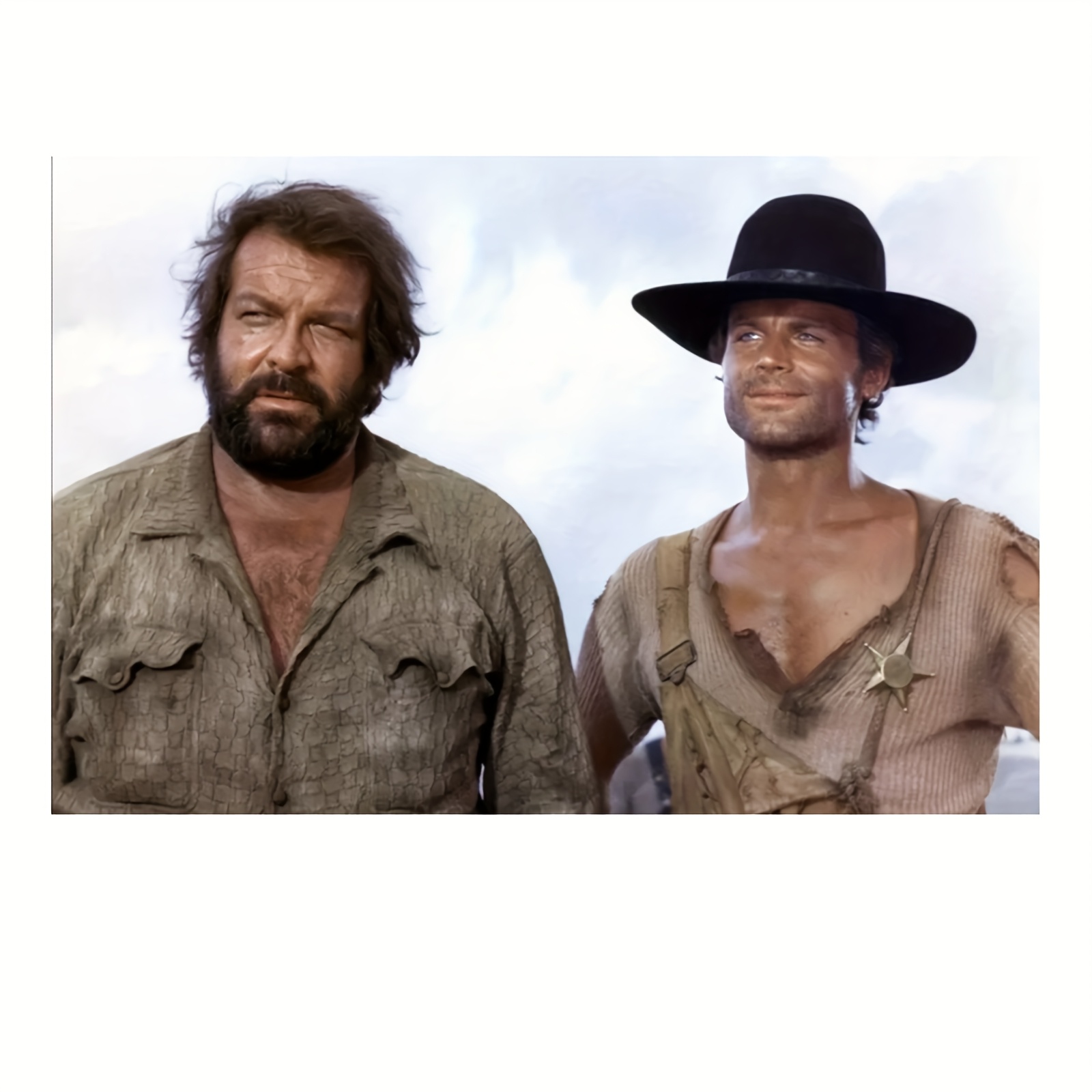 E-shop 1 Stück " " Filmplakat - Terence Hill & Bud Western-Ikone Kunst, Vintage rahmenlose Leinwand, geeignet für Western-Themenzimmer, Höhle, Wohnheim