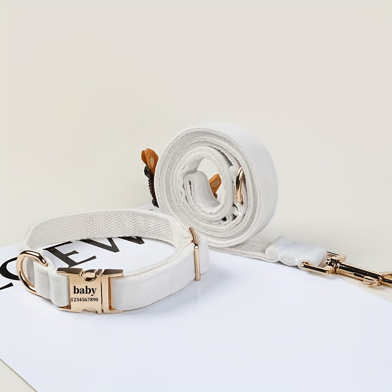 Personalized Adjustable Zinc Alloy Snap Button Dog Collar Set