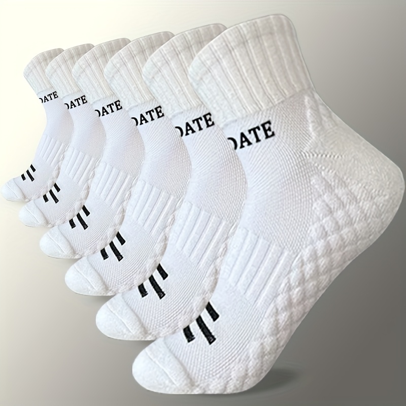 E-shop 6 Paar Unisex Einfarbige Knöchel-Sportsocken, Atmungsaktiv, Weich und Bequem, mit rutschfestem Frottee-Saum, Feuchtigkeitstransportierend,