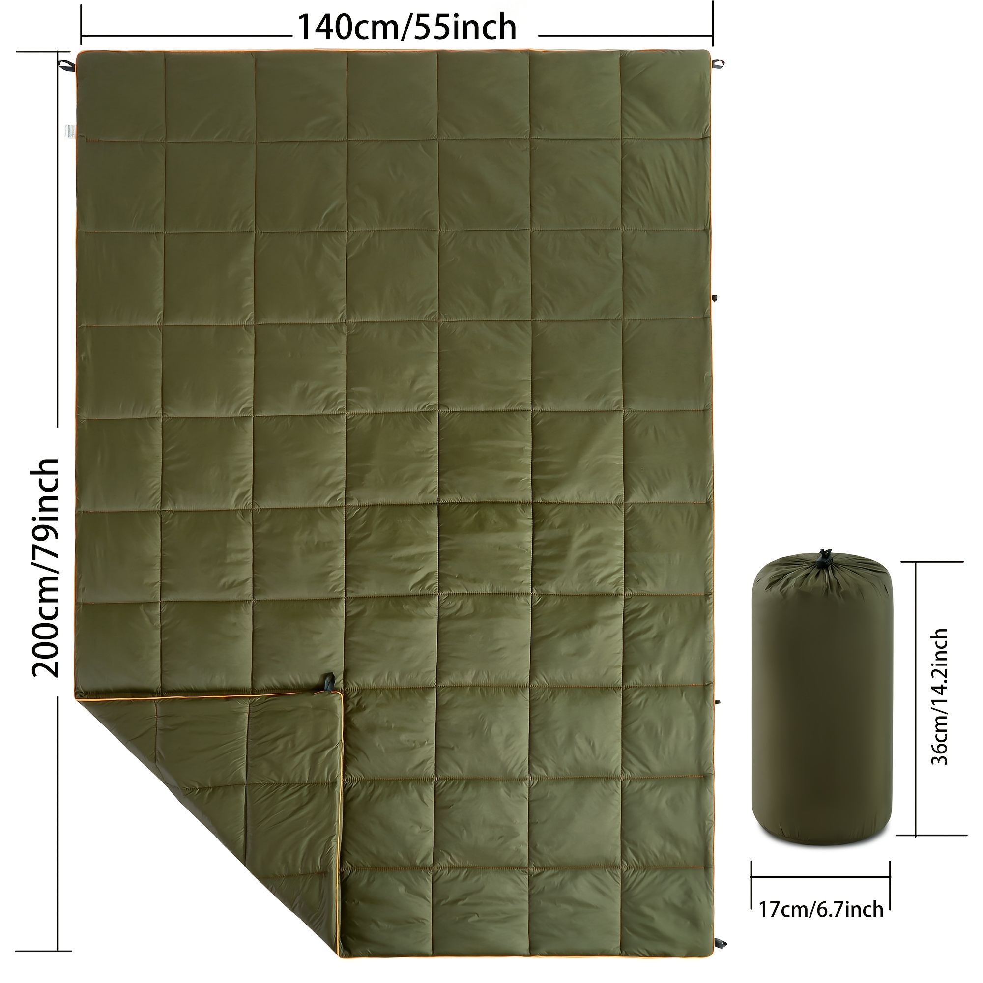 TEMU Couverture de voyage et masque pour 3D - Couverture de camping duveteuse extra large 79"x55" (200x140cm) avec masque de sommeil occultant
