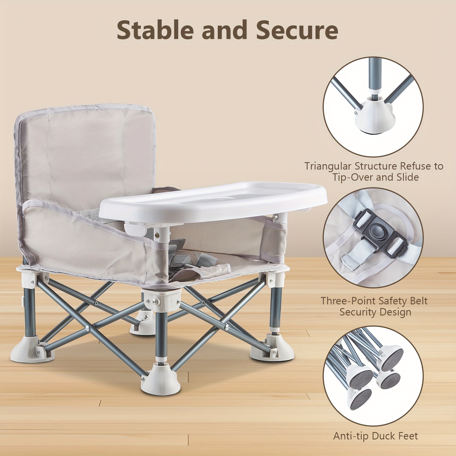 portable foldable childrens chair with table suitable for indoor and outdoor use sturdy and convenient folding design   storage bag