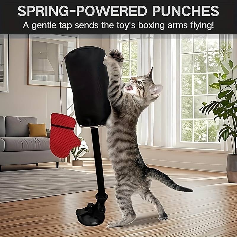 Cat Boxing Toy Punching Bag Play Gy With Spring-Loaded Bobbing Action, Suction Cup Base, Bells & Crinkles, Interactive Cat Toy For Indoor Cats 2025 - $23.99