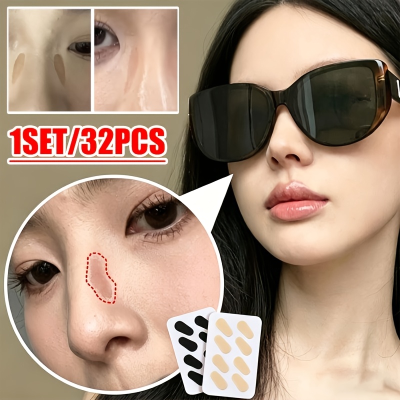 TEMU 32pcs Nose Pad, Makeup-proof, Stain-resistant, Glasses Care Stickers, Soft Breathable Non-slip Nose Pads, Preventing , Sunglasses Enhancers, Men