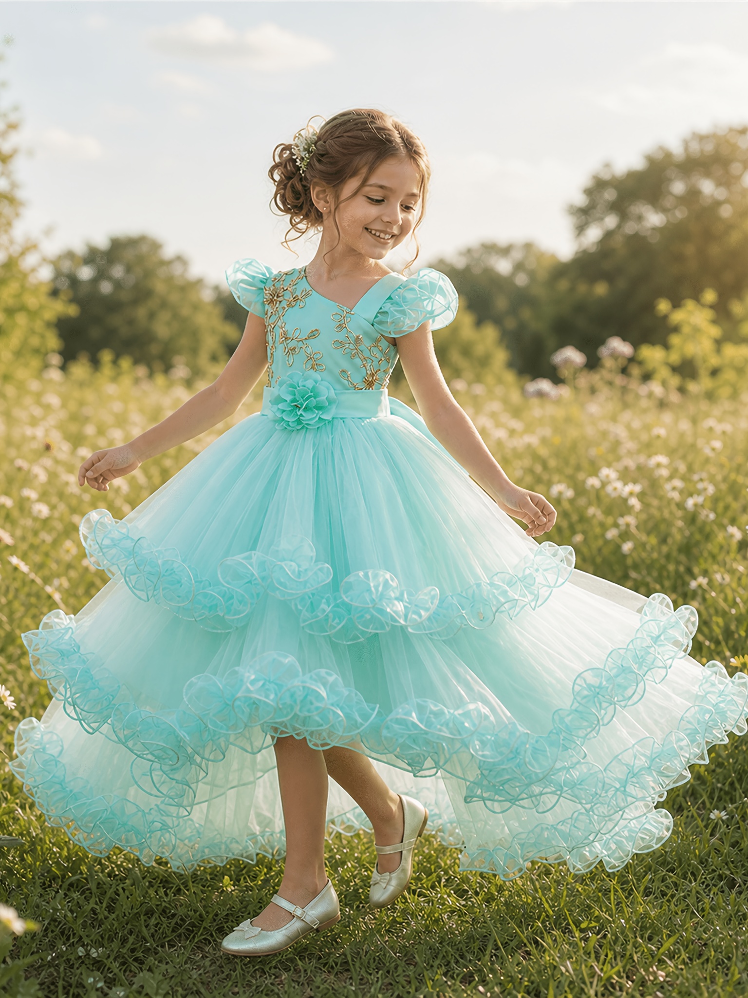 Elegant Rustic Little Girl Dresses Burnt Girl Dress Rustic Lace Tulle Boho Dress For Toddler Girls