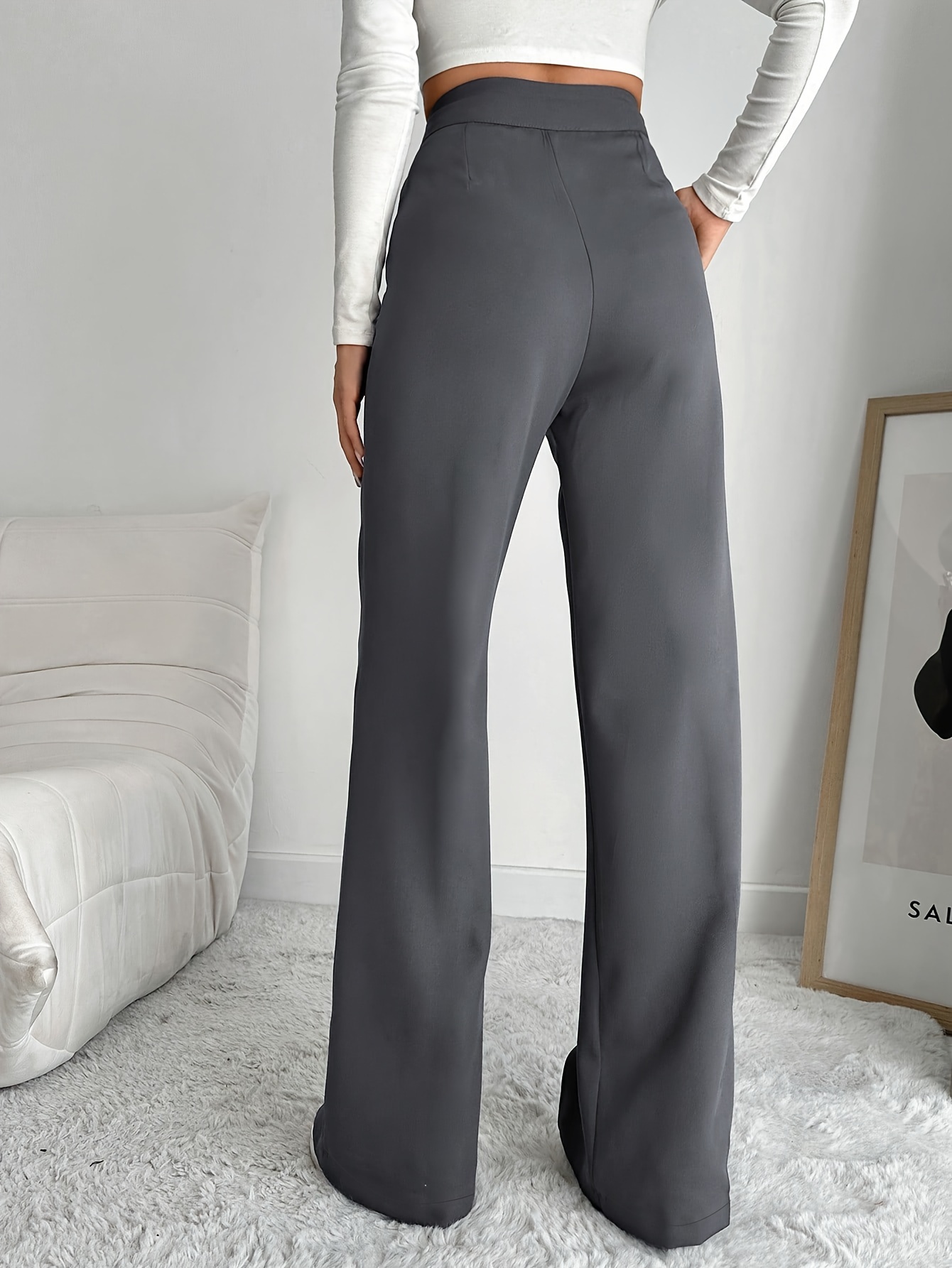 tailored development - dames grijs rechte pijp zakbroek 437 1