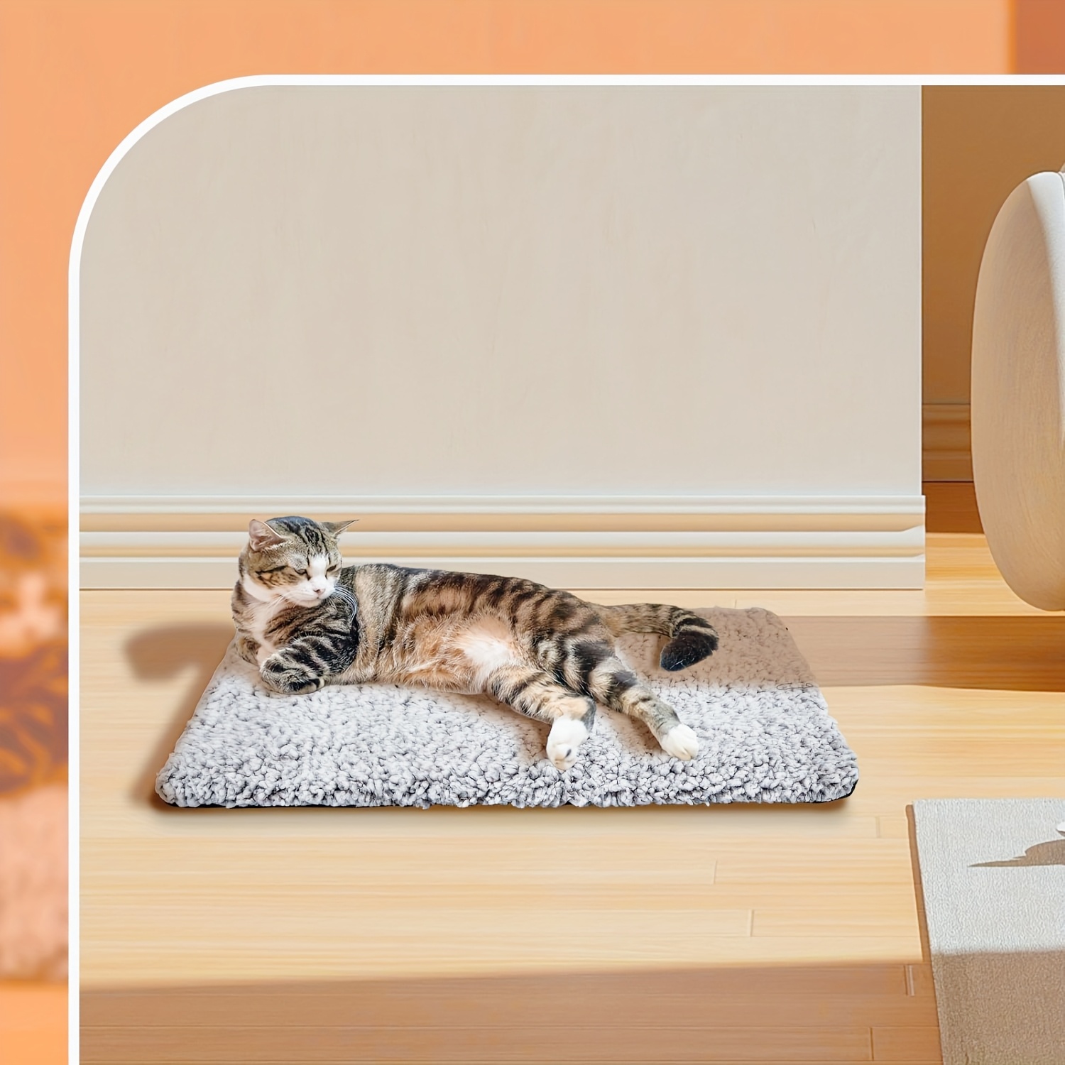 TEMU Pet Bed For - Super Soft, Washable, Comfortable Rest, Indoor & Outdoor Use, Polyester, Non-slip Cat Pad And Warm Blanket, Ideal For Small & Medium Pets