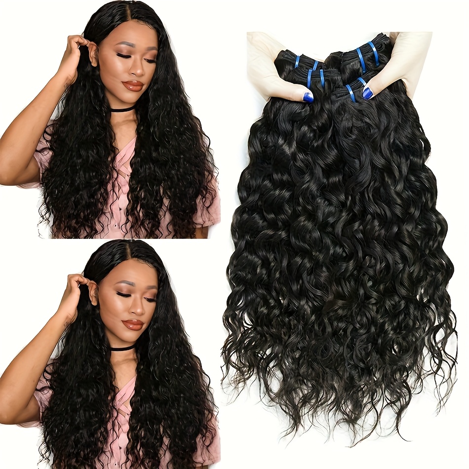 Image of 3pcs Water Wave Bundles Human Hair Curly Weave Human Hair Bundles Wet And Wavy Bundles Human Hair Weave 3 Bundles