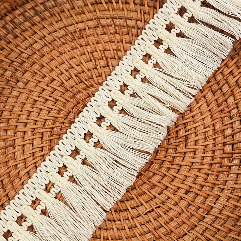 E-shop 3 Yards 5Cm Breite Karierter Quasten Spitzenrock Tischdecke Dekoration Fransen Tasche Hut Bettwäsche Zubehör