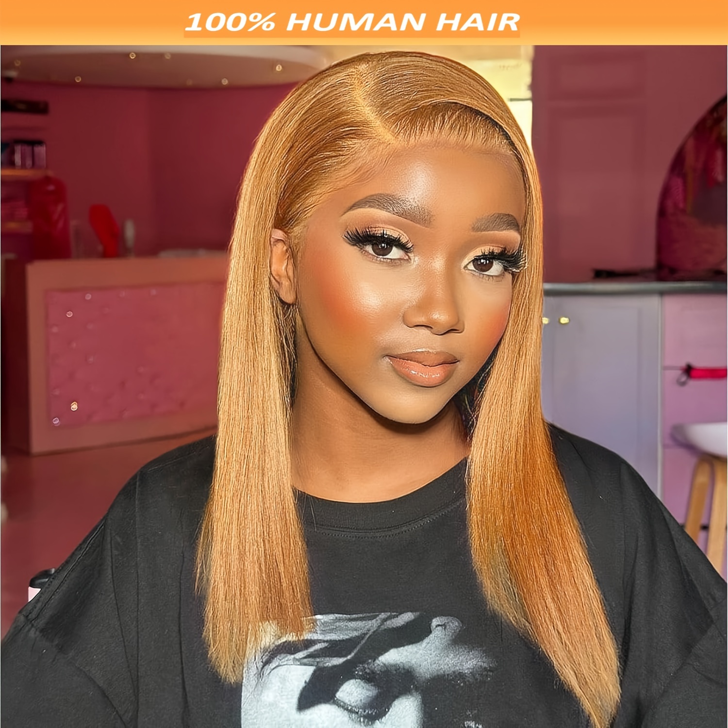 

200% Density Honey Blonde Lace Front Wigs Human Hair Colored Blonde Bob Wig Human Hair Pre Plucked With Baby Hair 13x4 Hd Lace Front Wigs For Women #30 Short Bob Wigs Human Hair 14 Inch