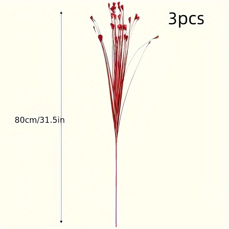 3pcs Peacock Grass Artificial Plants Pampas Grass Reed Flower Arrangement Home Bedroom Wedding Decorations Fake Flowers