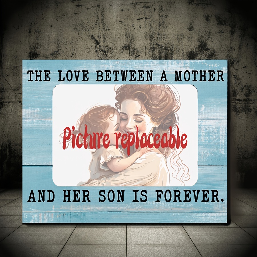 

1pc Wood Frame Canvas Painting The Love Between A Mother And Her Son Is Forever, Custom Area Images Can Be Eid Al-adha Mubarak 11.8inx15.7inch